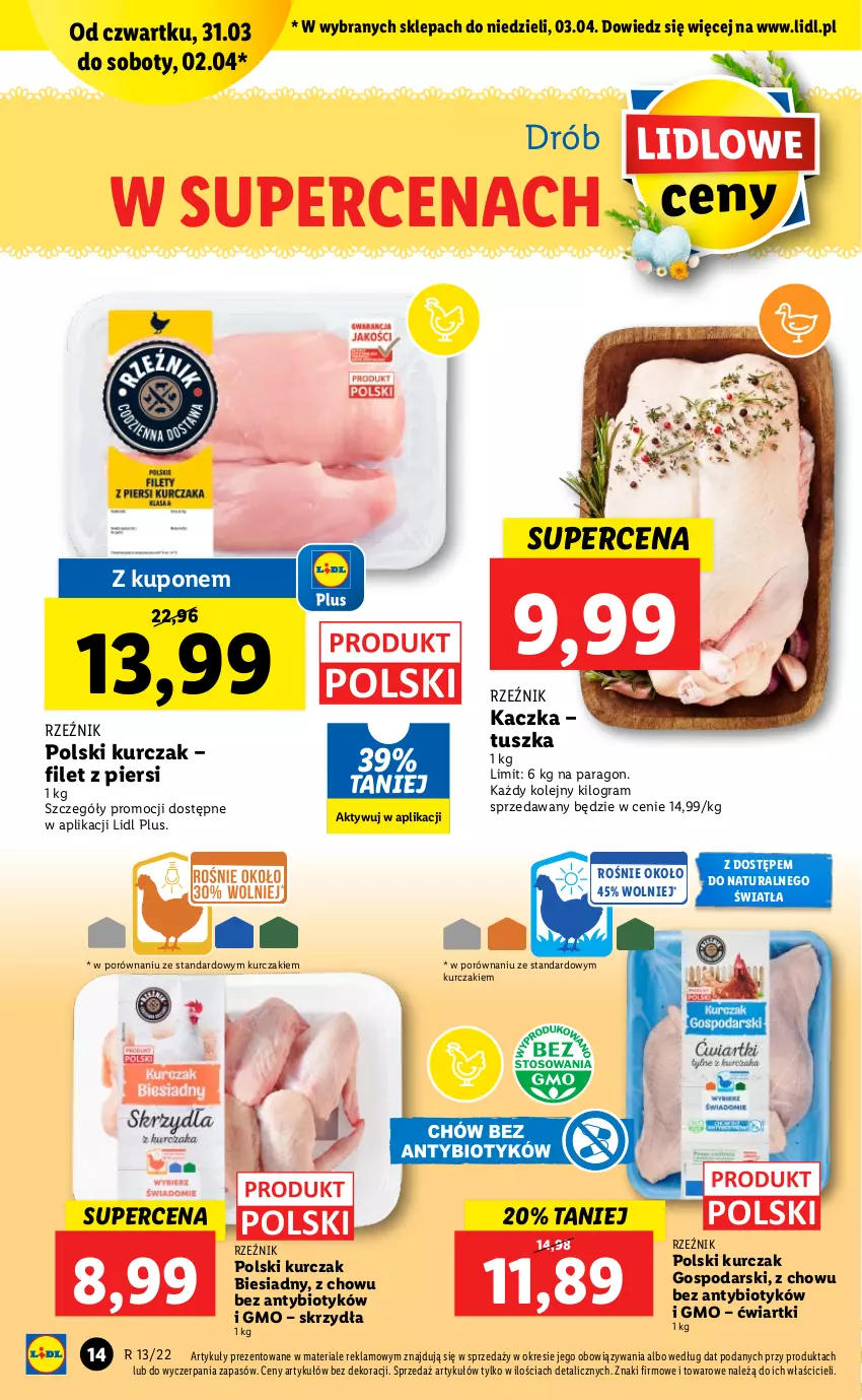 Gazetka promocyjna Lidl - GAZETKA - ważna 31.03 do 03.04.2022 - strona 14 - produkty: Drób, Gra, Kaczka, Kurczak, Olej, Por, Tusz