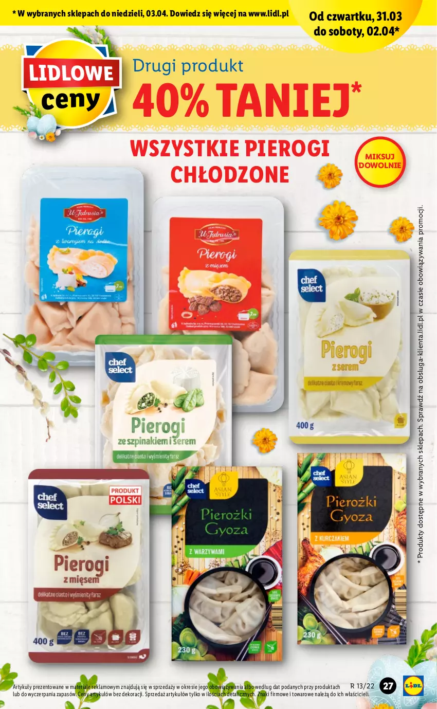 Gazetka promocyjna Lidl - GAZETKA - ważna 31.03 do 03.04.2022 - strona 27 - produkty: Pierogi