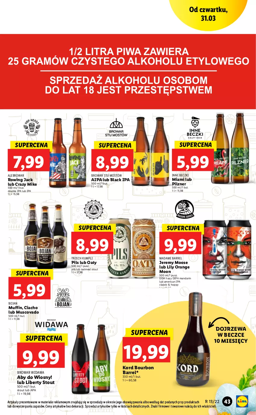 Gazetka promocyjna Lidl - GAZETKA - ważna 31.03 do 03.04.2022 - strona 43 - produkty: Bourbon, Lack, Mus