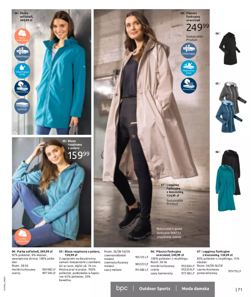 Gazetka promocyjna Bonprix - WIOSNA PEŁNA WZORÓW - ważna 21.03 do 21.09.2023 - strona 73 - produkty: Bluza, Buty, Gin, Legginsy, Parka, Płaszcz, Wełna