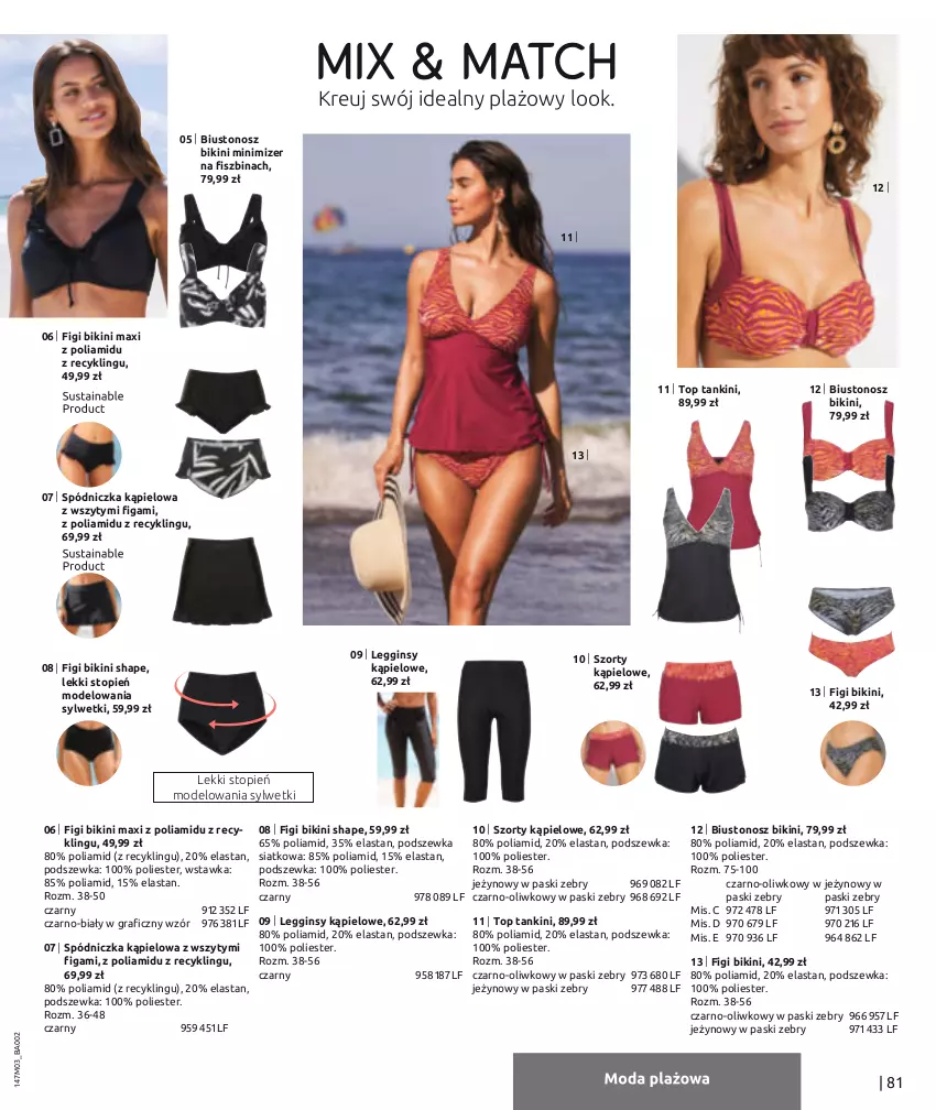 Gazetka promocyjna Bonprix - WIOSNA PEŁNA WZORÓW - ważna 21.03 do 21.09.2023 - strona 83 - produkty: Bikini, Biustonosz, Figi, Gin, Gra, Legginsy, Szorty, Top