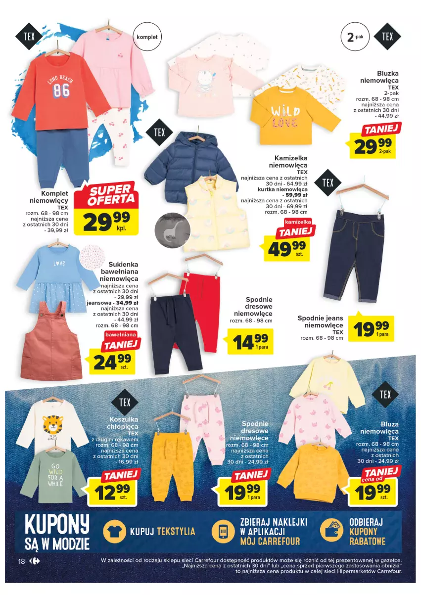 Gazetka promocyjna Carrefour - Gazetka Jeansowa moda - ważna 21.02 do 04.03.2023 - strona 20 - produkty: Dres, Kamizelka, Klej, Kurtka, Spodnie, Spodnie jeans, Sukienka