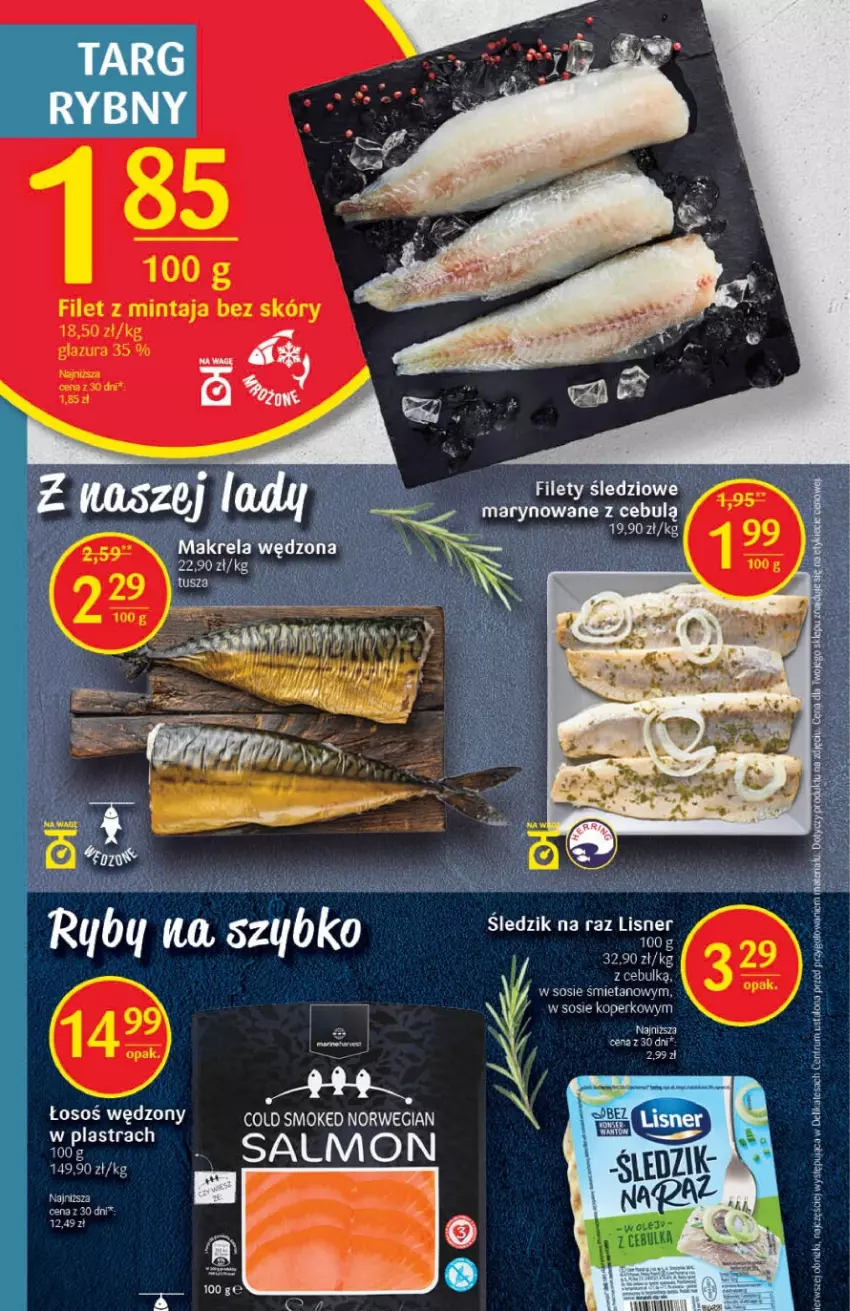 Gazetka promocyjna Delikatesy Centrum - Gazetka DC01 - ważna 03.01 do 11.01.2023 - strona 14 - produkty: Fa, Filet z mintaja, Lisner, Mintaj, Por, Sos