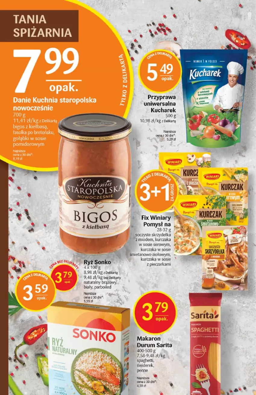 Gazetka promocyjna Delikatesy Centrum - Gazetka DC01 - ważna 03.01 do 11.01.2023 - strona 20 - produkty: Kucharek, Kurczak, Makaron, Penne, Piec, Pieczarka, Por, Przyprawa uniwersalna, Rum, Sarita, Ser, Sos, Spaghetti