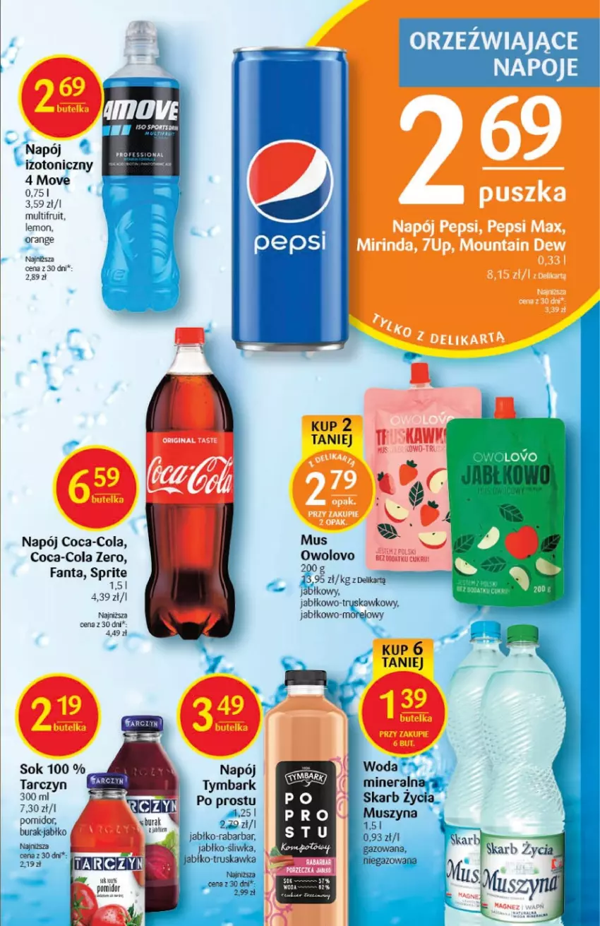 Gazetka promocyjna Delikatesy Centrum - Gazetka DC01 - ważna 03.01 do 11.01.2023 - strona 27 - produkty: Coca-Cola, Fa, Fanta, Mus, Napój, Sok, Sprite, Tymbark