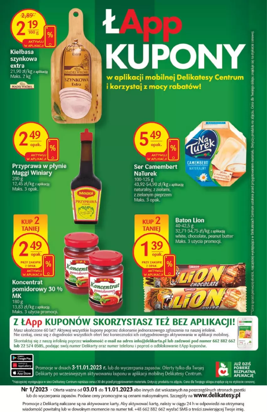 Gazetka promocyjna Delikatesy Centrum - Gazetka DC01 - ważna 03.01 do 11.01.2023 - strona 32 - produkty: Camembert, Dres, Maggi, Mobil, NaTurek, Przyprawa w płynie, Rum, Ser, Telefon, Winiary