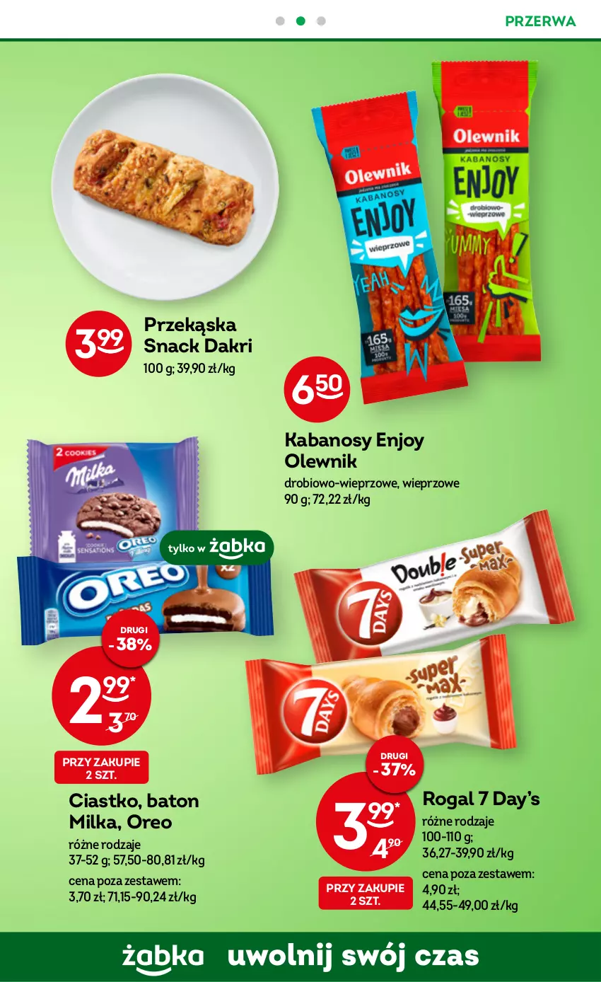 Gazetka promocyjna Żabka - ważna 25.01 do 31.01.2023 - strona 33 - produkty: Baton, Kabanos, Milka, Olewnik, Oreo, Rogal