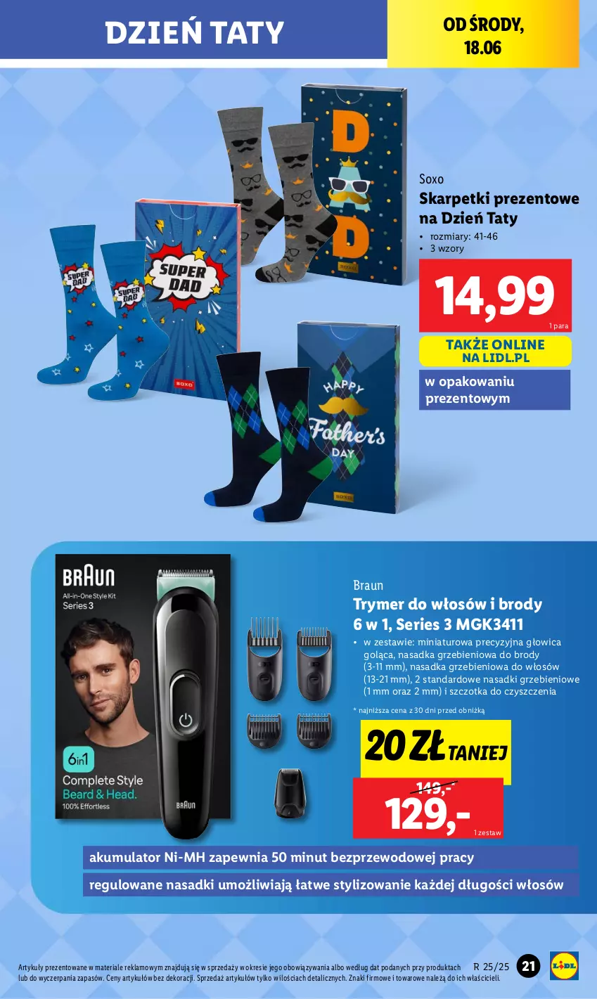Gazetka promocyjna Lidl - GAZETKA - ważna 09.06 do 21.06.2025 - strona 25 - produkty: Akumulator, Braun, Karp, Ser, Skarpetki, Szczotka