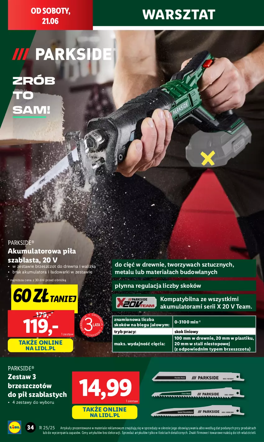 Gazetka promocyjna Lidl - GAZETKA - ważna 09.06 do 21.06.2025 - strona 42 - produkty: Akumulator, Parkside, Ser, Top, Walizka