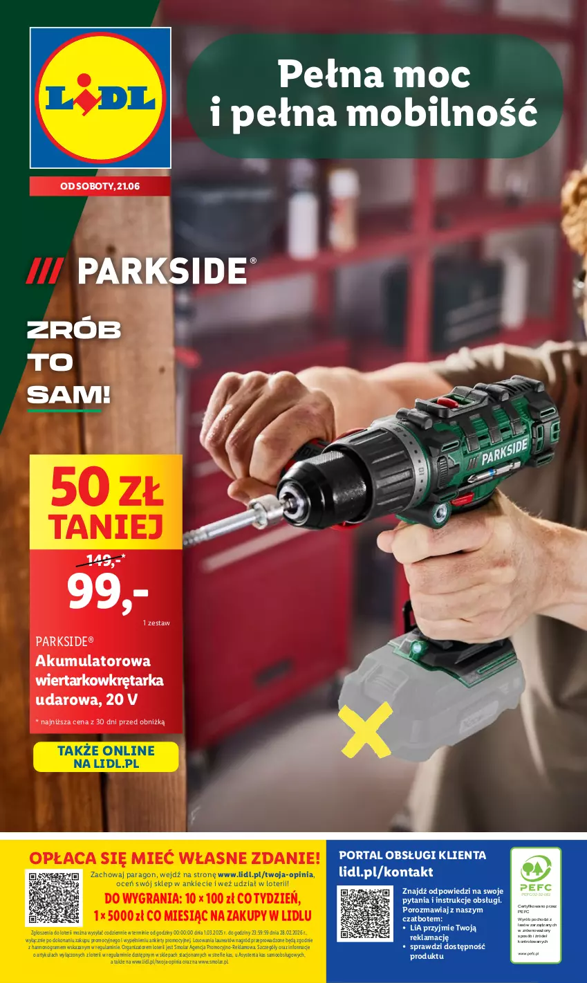 Gazetka promocyjna Lidl - GAZETKA - ważna 09.06 do 21.06.2025 - strona 49 - produkty: Akumulator, Akumulatorowa wiertarkowkrętark, Gra, Laur, Mobil, Mola, Parkside, Por, Portal, Tarka, Wiertarkowkrętarka, Wkręt, Wkrętarka