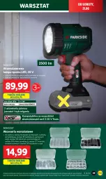 Gazetka promocyjna Lidl - GAZETKA - Gazetka - ważna od 21.06 do 21.06.2025 - strona 47 - produkty: Parkside, Ser, Przewód, Kosz, Pasek, Haczyk, Lampa, Akumulator