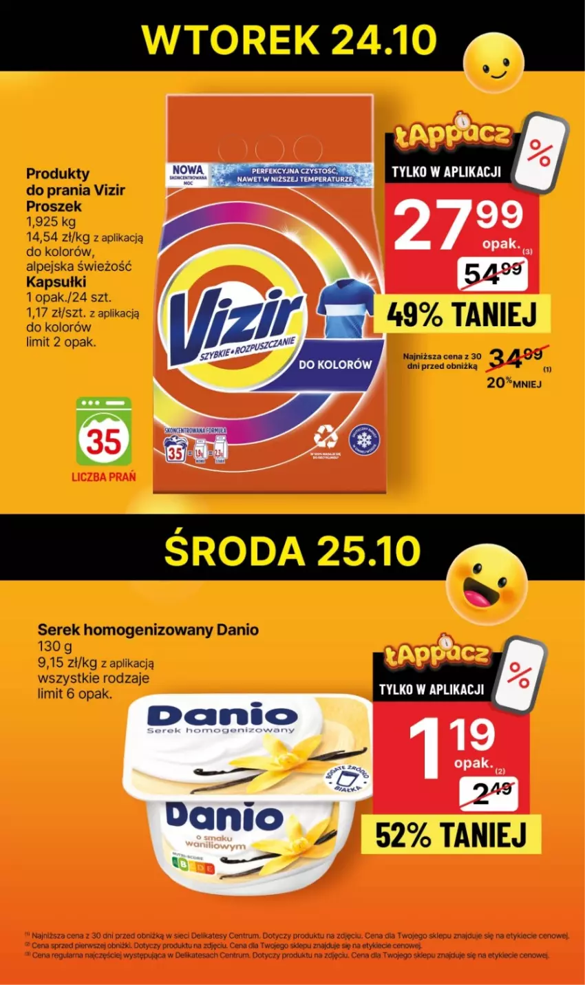 Gazetka promocyjna Delikatesy Centrum - Gazetka DC41 pon-sr - ważna 23.10 do 25.10.2023 - strona 3 - produkty: Danio, Rum, Ser, Serek, Serek homogenizowany, Vizir