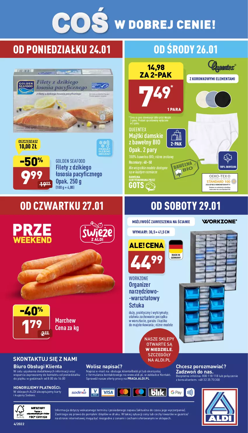 Gazetka promocyjna Aldi - Katalog spożywczy - ważna 24.01 do 30.01.2022 - strona 25 - produkty: Biuro, Garaż, Golden Seafood, Majtki, O nas, Organizer, Por, Queentex, Sos, Wełna