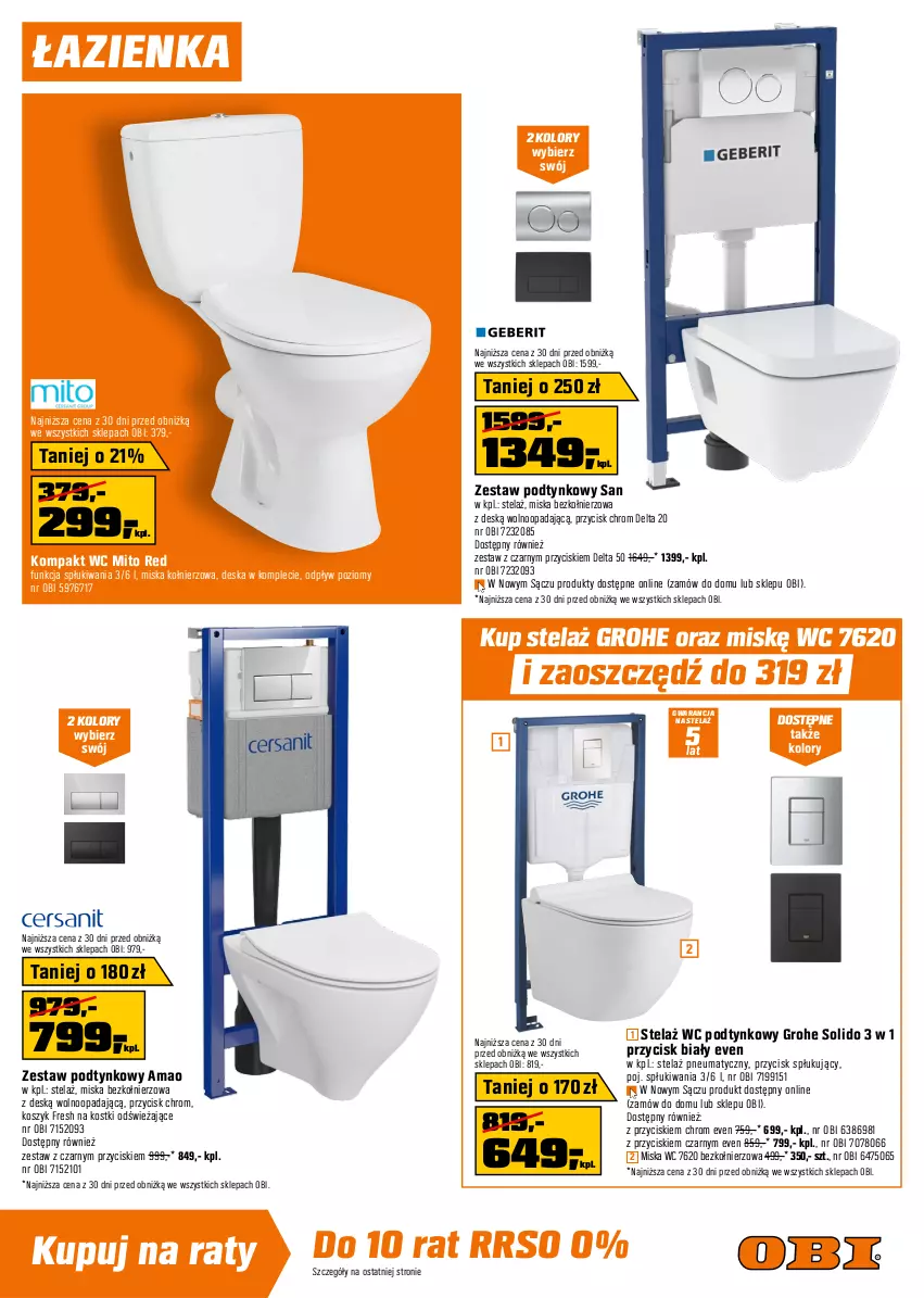 Gazetka promocyjna Obi - Gazetka OBI - ważna 29.01 do 18.02.2025 - strona 3 - produkty: Grohe, Kompakt WC, Kosz, Miska