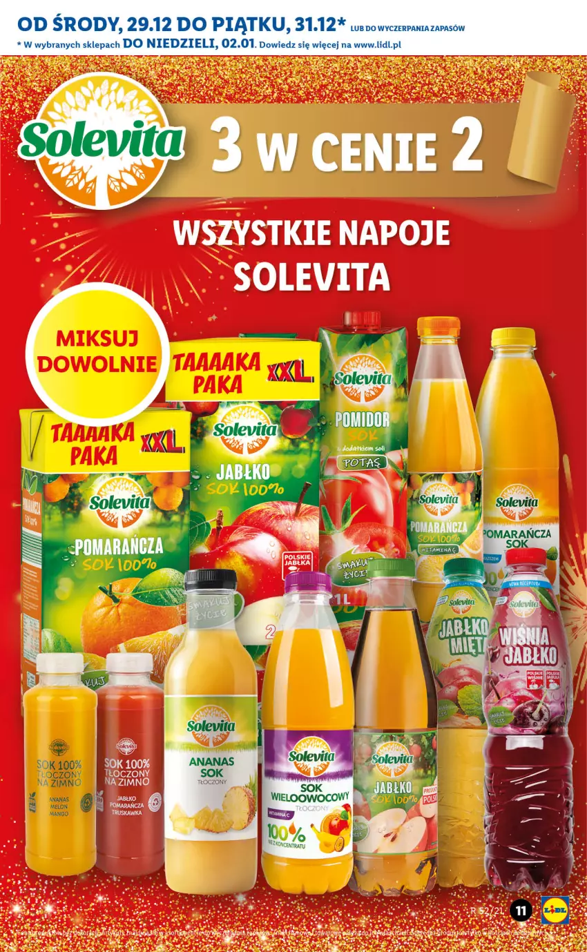 Gazetka promocyjna Lidl - GAZETKA - ważna 29.12.2021 do 02.01.2022 - strona 11 - produkty: Ananas, Mango, Melon, Napoje