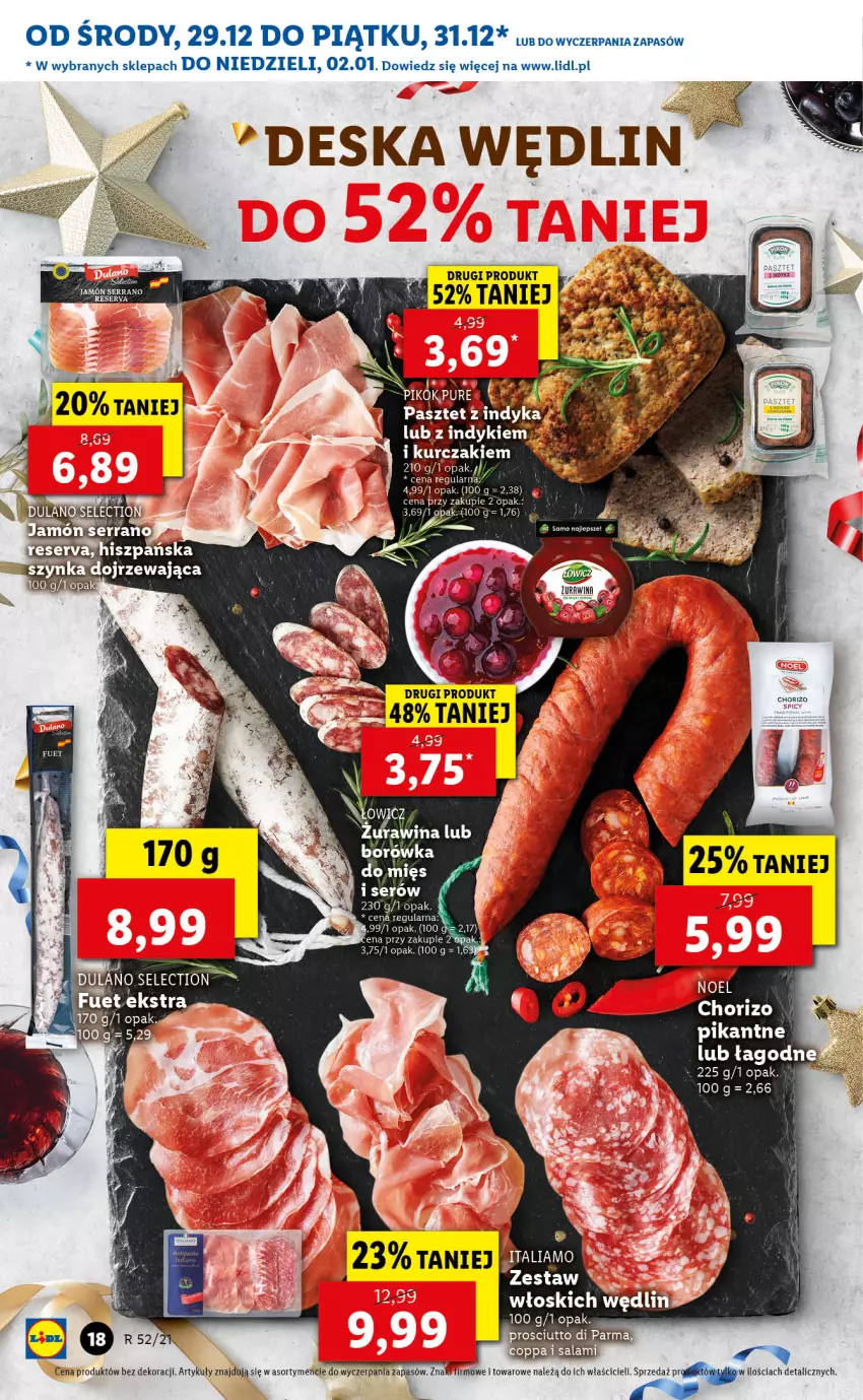 Gazetka promocyjna Lidl - GAZETKA - ważna 29.12.2021 do 02.01.2022 - strona 18 - produkty: Borówka, Kurczak, Prosciutto, Ser