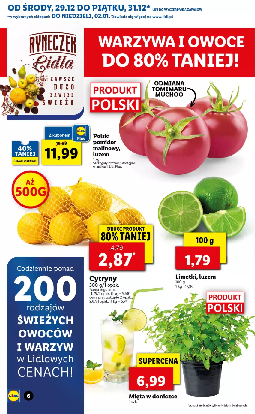 Gazetka promocyjna Lidl - GAZETKA - ważna 29.12.2021 do 02.01.2022 - strona 6 - produkty: Mięta