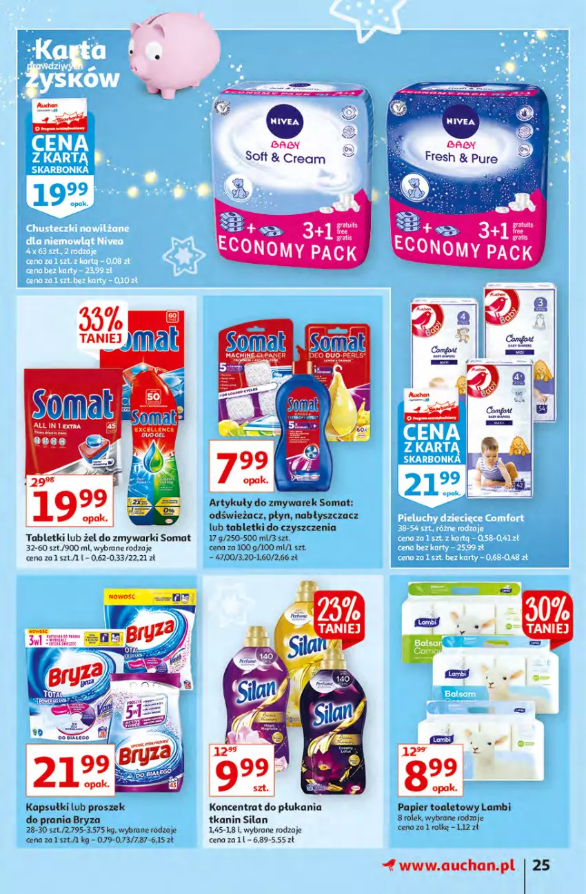 Gazetka promocyjna Auchan - Magia rabatów Hipermarkaty - ważna 12.11 do 17.11.2021 - strona 25 - produkty: Bryza, Palma, Papier, Papier toaletowy, Silan, Somat, Tablet, Zmywarki