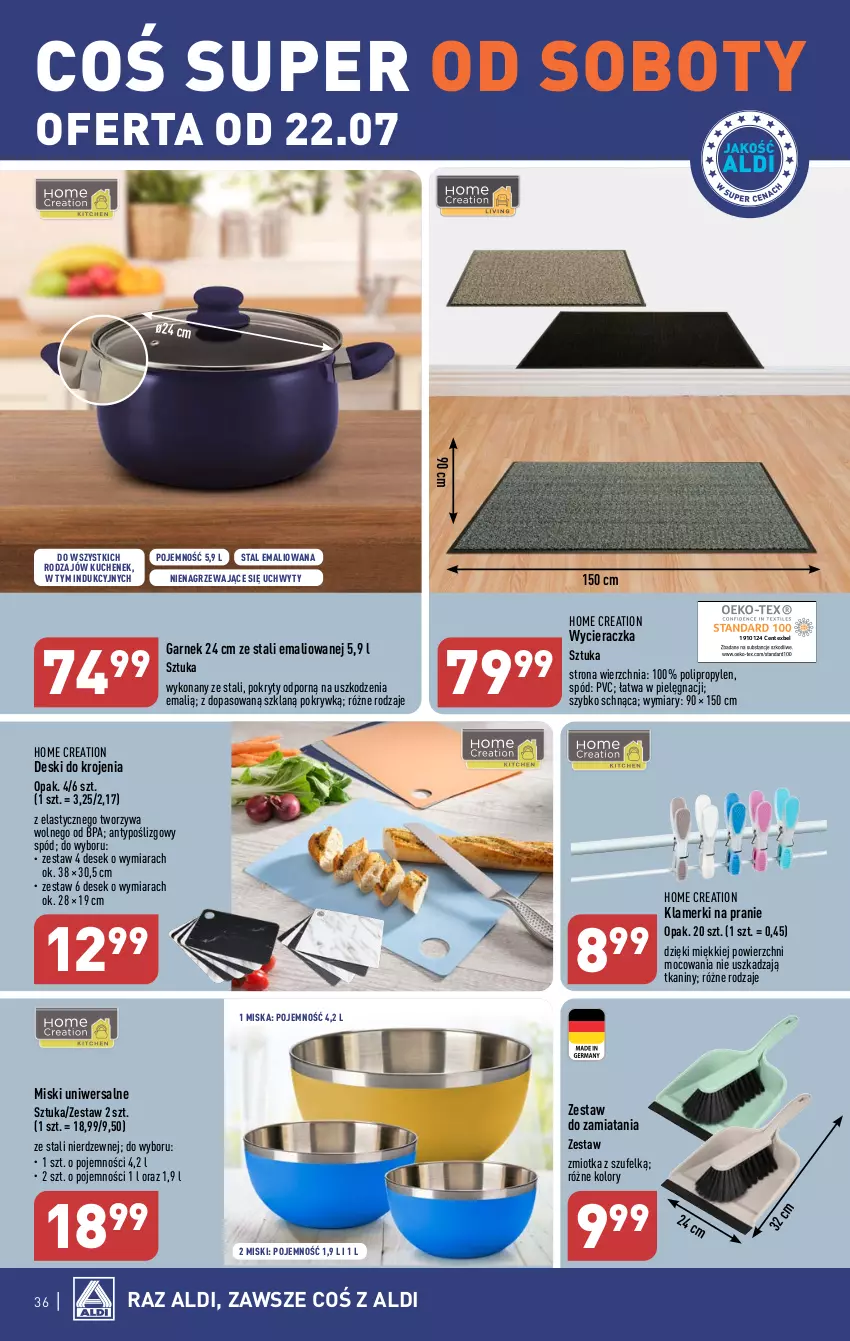 Gazetka promocyjna Aldi - Pełna oferta - ważna 17.07 do 22.07.2023 - strona 36 - produkty: Garnek, Miska, Por, Uchwyty, Wycieraczka