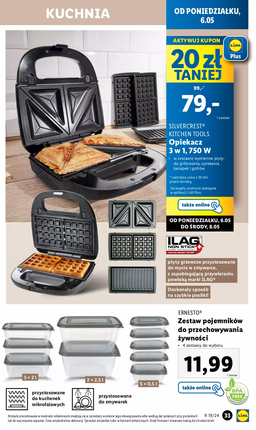 Gazetka promocyjna Lidl - GAZETKA - ważna 06.05 do 11.05.2024 - strona 45 - produkty: Fa, Grill, Kuchnia, Pojemnik, Silvercrest