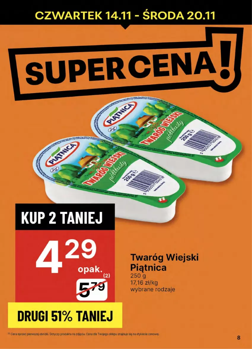 Gazetka promocyjna Delikatesy Centrum - NOWA GAZETKA Delikatesy Centrum od 14 listopada! 14-20.11.2024 - ważna 14.11 do 20.11.2024 - strona 8 - produkty: Piątnica, Twaróg