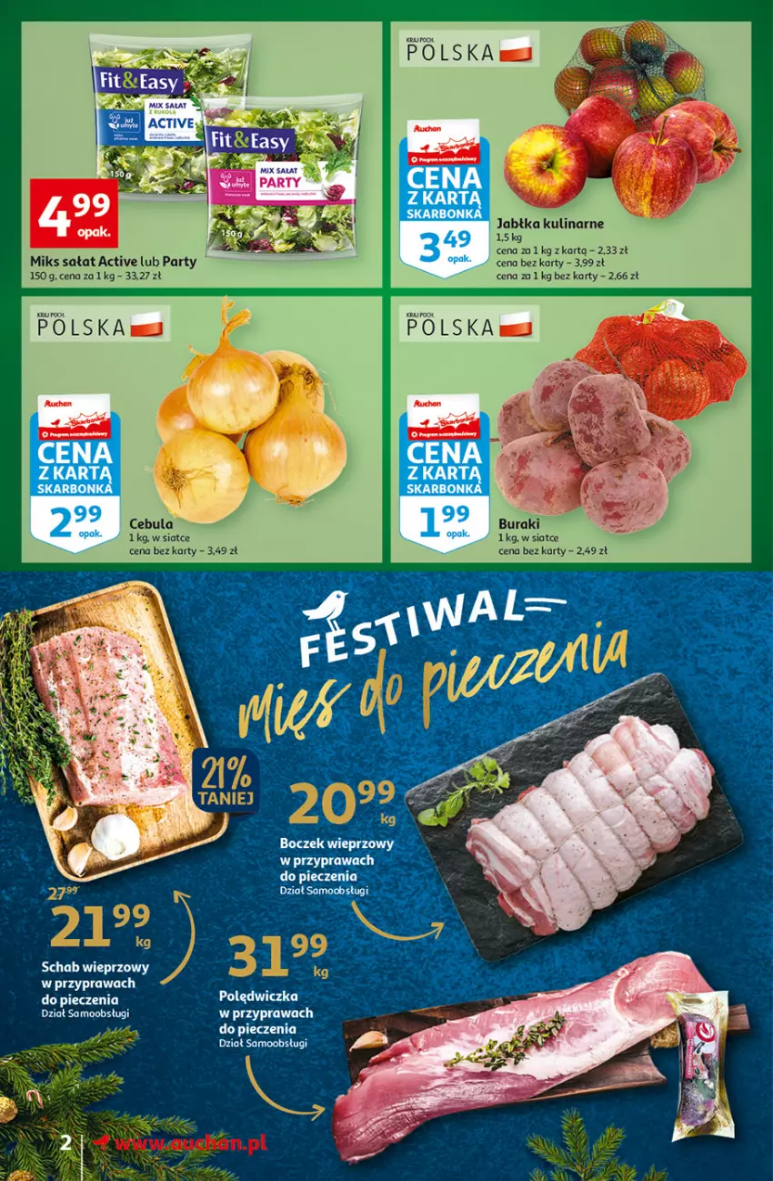 Gazetka promocyjna Auchan - Gazetka Magia Wigilijnego Stołu Auchan Supermarket - ważna 15.12 do 24.12.2022 - strona 2 - produkty: Buraki, Jabłka, Sałat