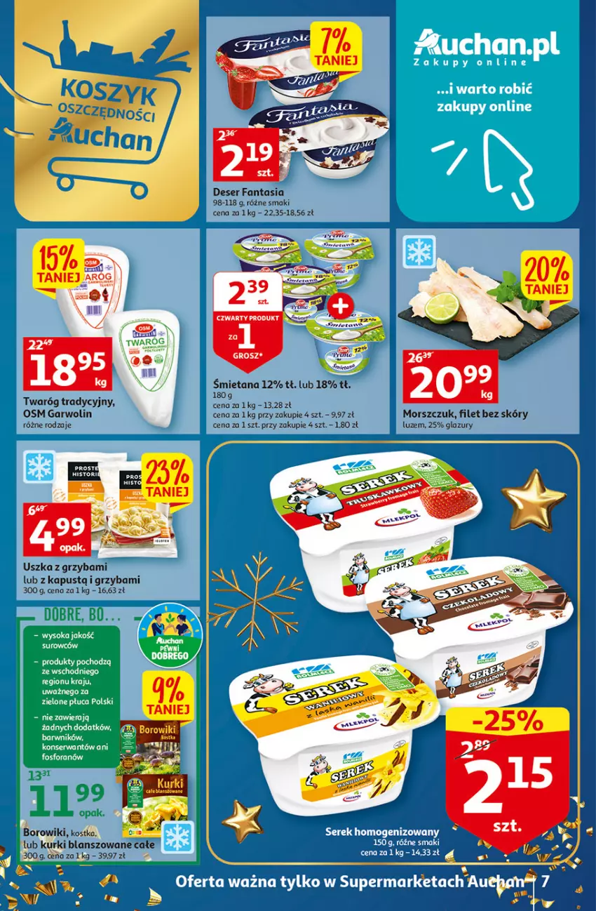 Gazetka promocyjna Auchan - Gazetka Magia Wigilijnego Stołu Auchan Supermarket - ważna 15.12 do 24.12.2022 - strona 7 - produkty: Borowiki, Deser, Fa, Fanta, Kapustą, Lazur, Ser, Sok, Twaróg