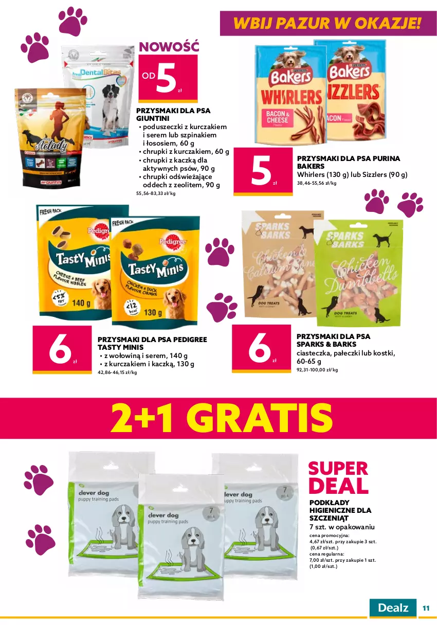 Gazetka promocyjna Dealz - NOWA GAZETKADEALMAGEDON! Wbij pazur w okazje! - ważna 07.09 do 20.09.2022 - strona 11 - produkty: Chrupki, Friskies, Gra, Kurczak, Mięso, Mięso wołowe, Pedigree, Podkład, Przysmaki, Pur, Purina, Rama, Ser, Sos, Szpinak