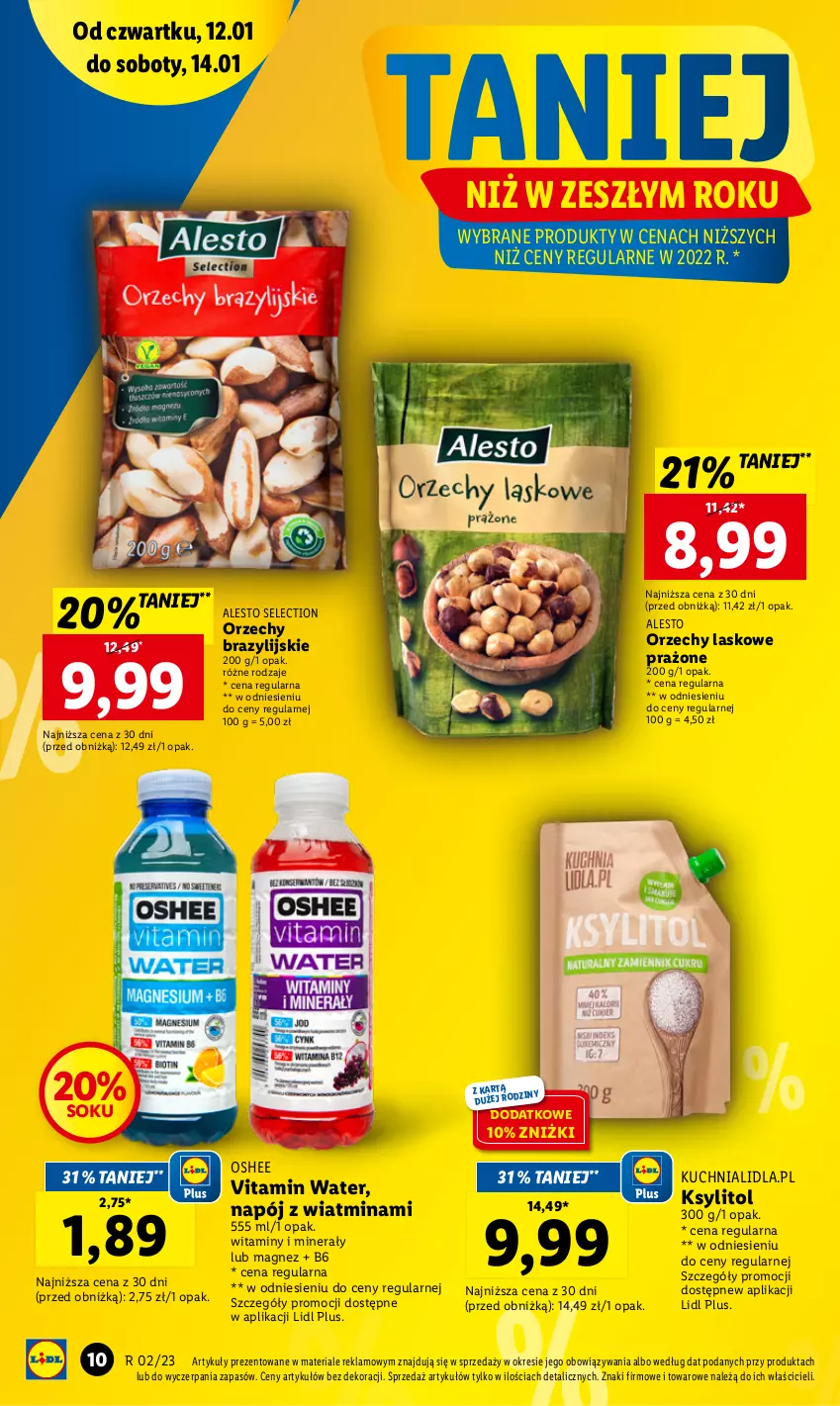 Gazetka promocyjna Lidl - GAZETKA - ważna 12.01 do 14.01.2023 - strona 10 - produkty: Ksylitol, Kuchnia, Magnez, Napój, Oshee, Sok