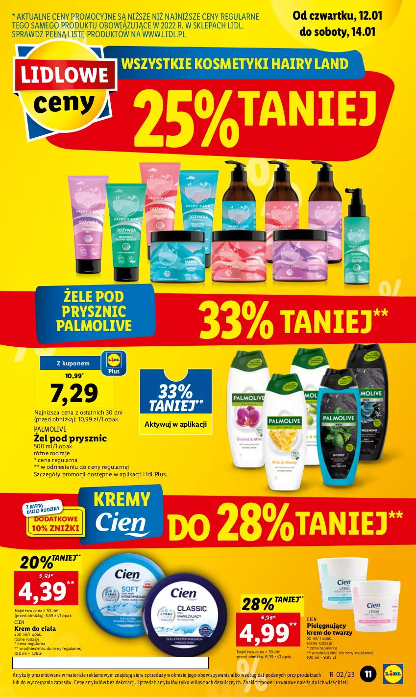 Gazetka promocyjna Lidl - GAZETKA - ważna 12.01 do 14.01.2023 - strona 11 - produkty: Krem do ciała, Krem do twarzy, Palmolive