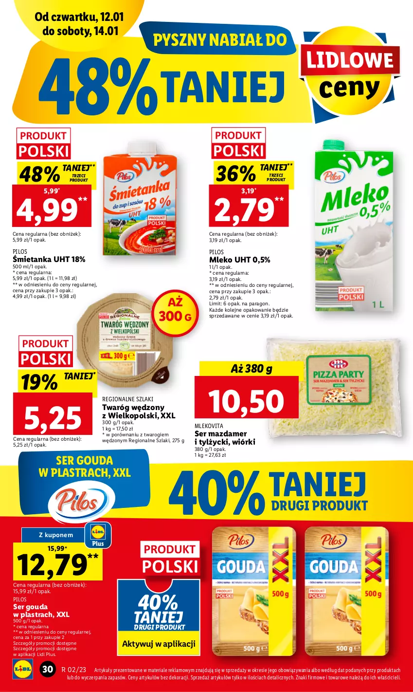 Gazetka promocyjna Lidl - GAZETKA - ważna 12.01 do 14.01.2023 - strona 32 - produkty: Gouda, Mazdamer, Mleko, Mlekovita, Olej, Pilos, Por, Ser, Twaróg