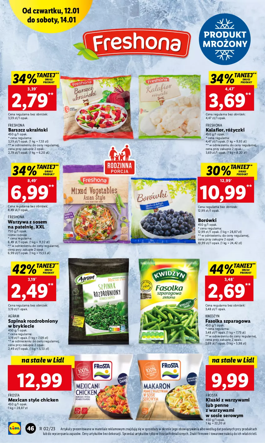 Gazetka promocyjna Lidl - GAZETKA - ważna 12.01 do 14.01.2023 - strona 48 - produkty: Fa, Frosta, Gra, Kalafior, Penne, Ser, Sos, Szpinak, Warzywa