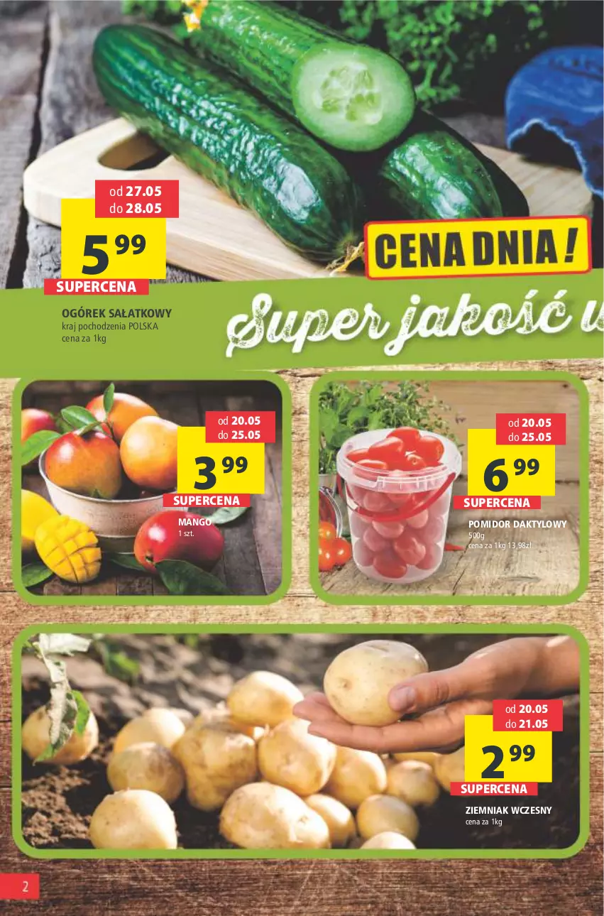 Gazetka promocyjna Arhelan - Gazetka - ważna 20.05 do 29.05.2022 - strona 2 - produkty: Mango, Ogórek, Sałat