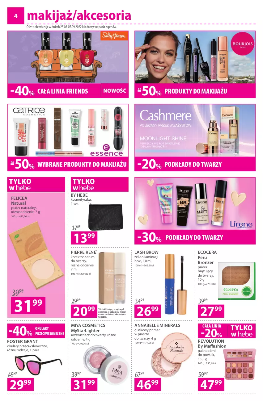 Gazetka promocyjna Hebe - Gazetka - ważna 25.08 do 07.09.2022 - strona 4 - produkty: Bell, Bronzer, Fa, Gra, Kosmetyczka, Makijaż, Miya Cosmetics, Paleta, Pierre René, Podkład, Produkty do makijażu, Puder, Rozświetlacz, Rum, Ser, Serum, Serum do twarzy