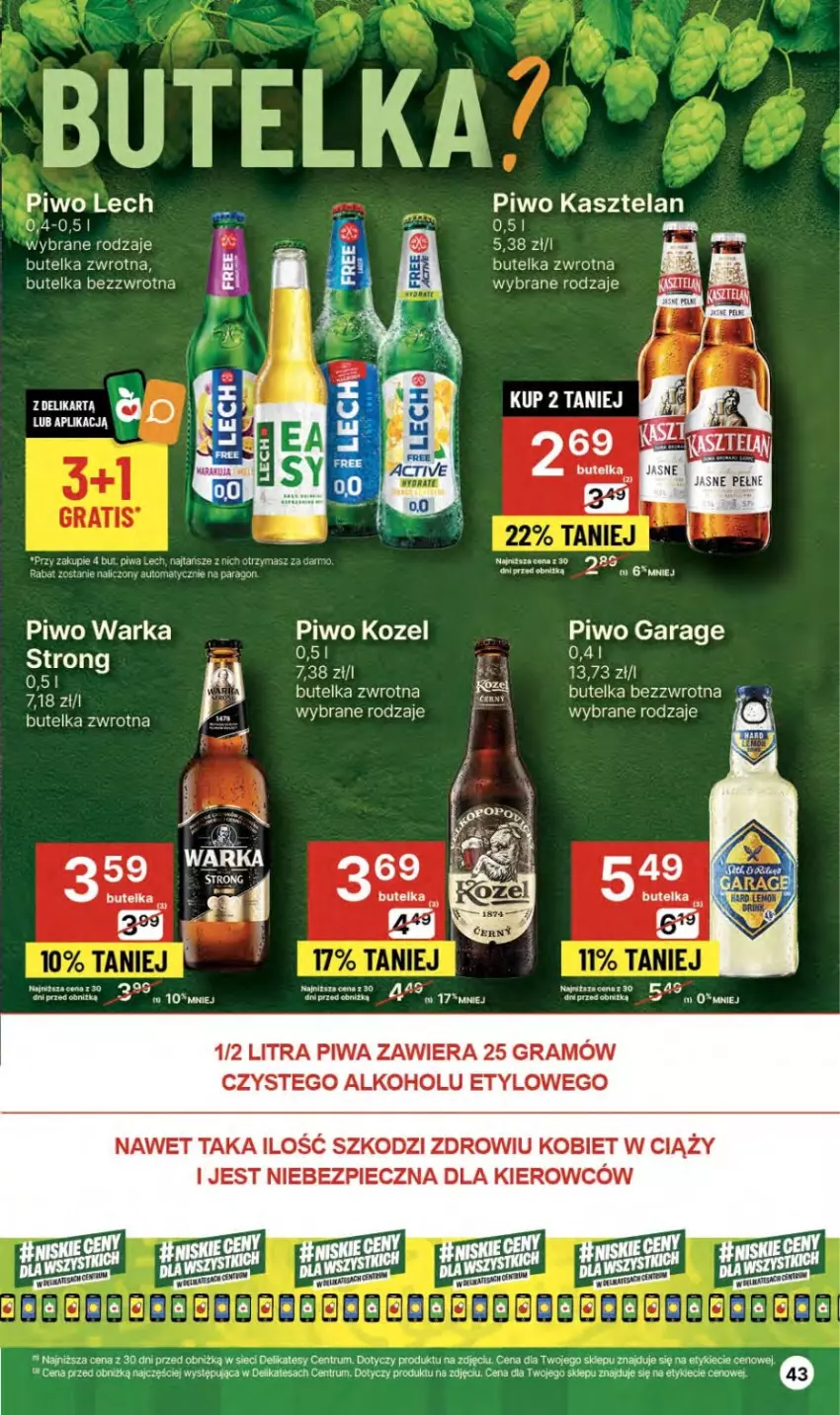 Gazetka promocyjna Delikatesy Centrum - NOWA GAZETKA Delikatesy Centrum od 11 kwietnia! 11-17.04.2024 - ważna 11.04 do 17.04.2024 - strona 43 - produkty: Gra, Kasztelan, Kozel, Piec, Piwa, Piwo, Rum, Warka