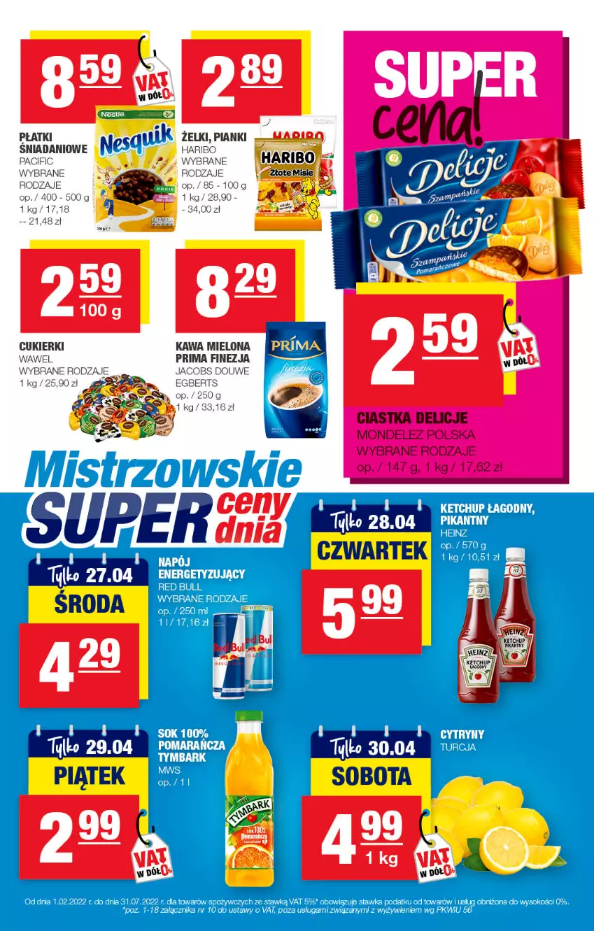 Gazetka promocyjna Spar - Spar - ważna 19.04 do 29.04.2022 - strona 7 - produkty: Cif, Cukier, Cukierki, Danio, Haribo, Jacobs, Kawa, Kawa mielona, Ketchup, Prima, Wawel