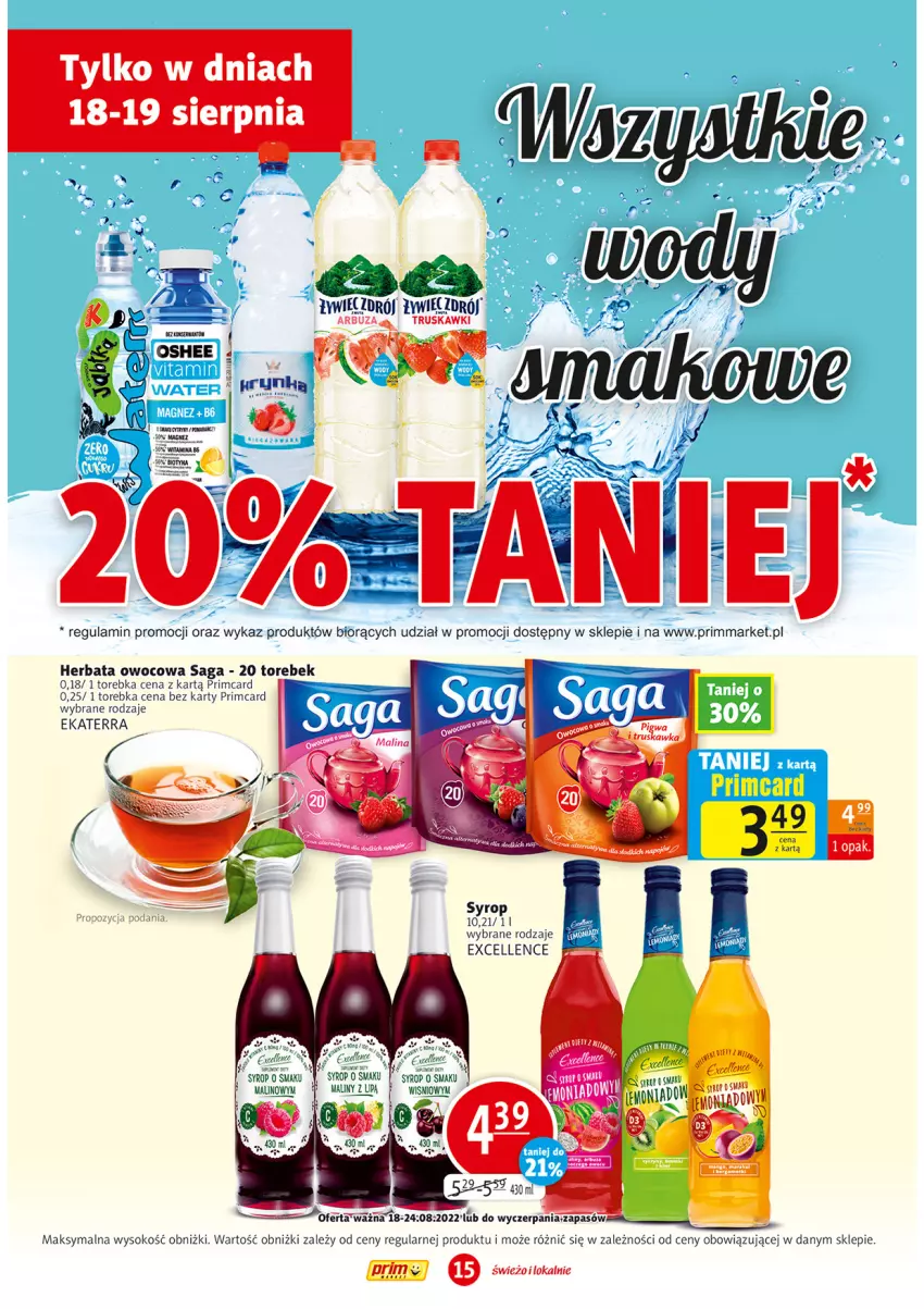 Gazetka promocyjna Prim Market - ważna 18.08 do 24.08.2022 - strona 15 - produkty: Arbuz, Syrop, Torebka, Truskawki