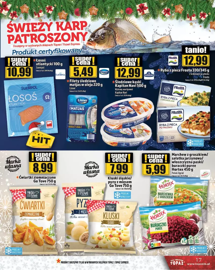 Gazetka promocyjna Topaz - Gazetka - ważna 19.12 do 25.12.2024 - strona 17 - produkty: Buraczki, Frosta, Hortex, LG, Lisner, Matjas, Ogród, Olej, Piec, Pur, Sałat, Sałatka, Suempol, Top