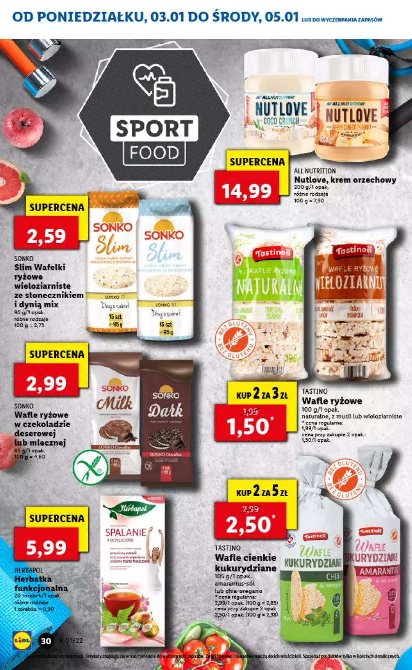 Gazetka promocyjna Lidl - GAZETKA - ważna 03.01 do 05.01.2022 - strona 30 - produkty: Chia, Deser, Dynią, Koc, Krem orzechowy, Mus, Ryż, Ser, Wafle, Wagi