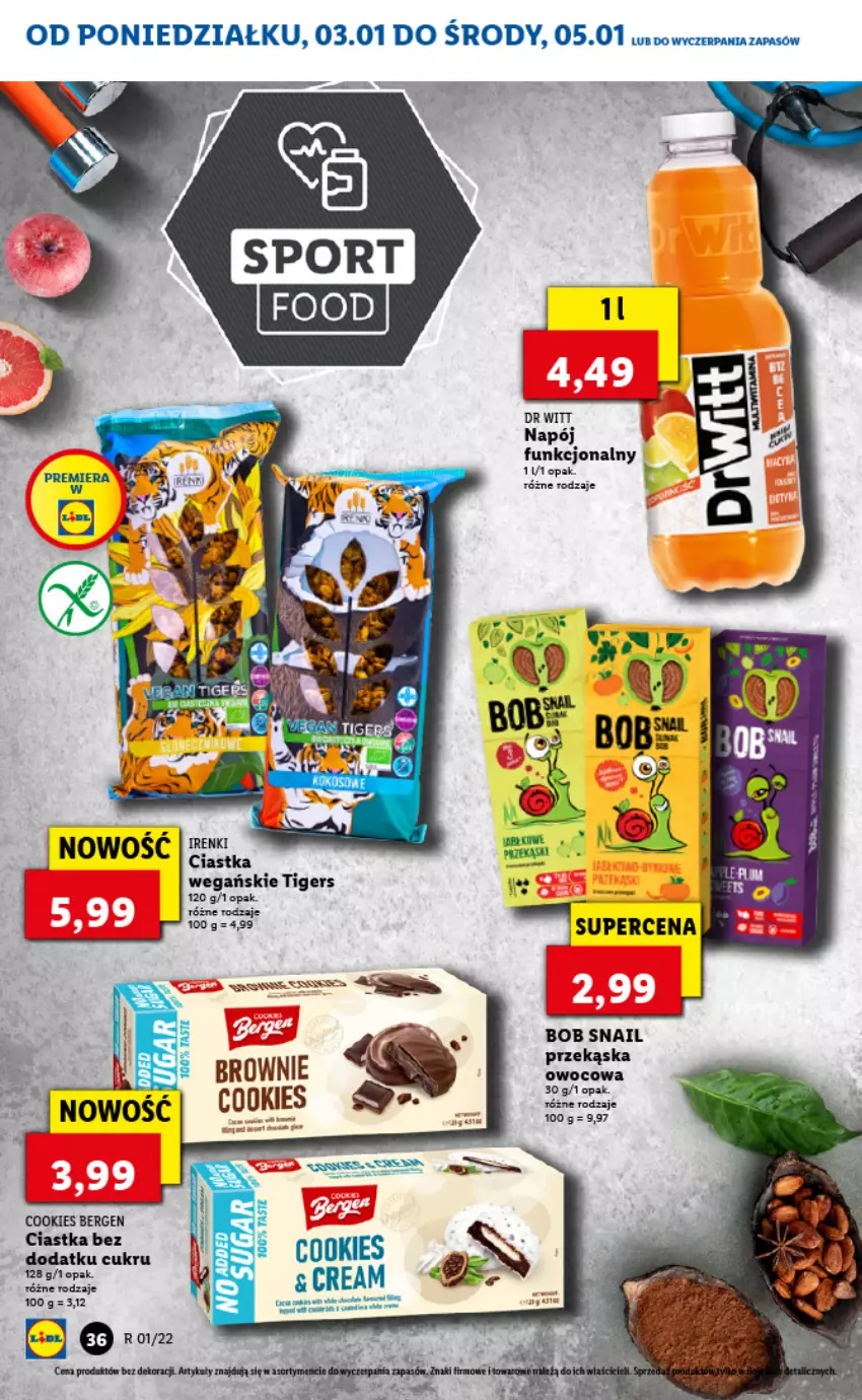 Gazetka promocyjna Lidl - GAZETKA - ważna 03.01 do 05.01.2022 - strona 36 - produkty: Ciastka, Napój, Tiger