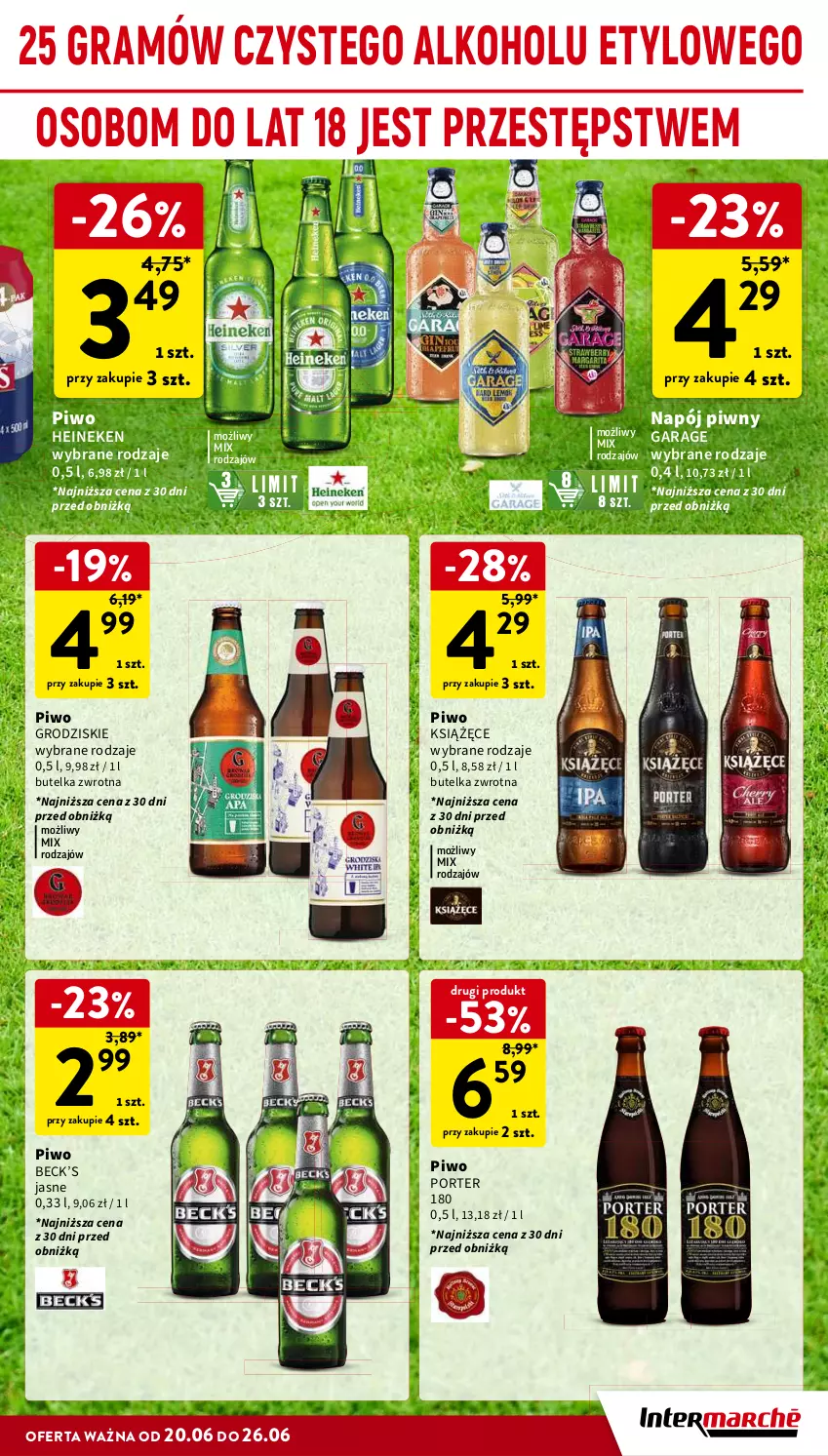 Gazetka promocyjna Intermarche - Gazetka Intermarche - ważna 20.06 do 26.06.2024 - strona 31 - produkty: Gra, Heineken, Książęce, Napój, Piwo, Por