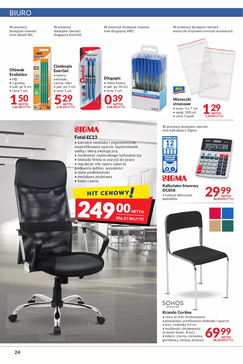 Gazetka promocyjna Makro - [Oferta promocyjna] Artykuły spożywcze i przemysłowe - ważna 27.12.2021 do 05.01.2022 - strona 24 - produkty: BIC, Biuro, Długopis, Fotel, Gra, Granat, Krzesło, Por, Rama, Siedzisko, Sok