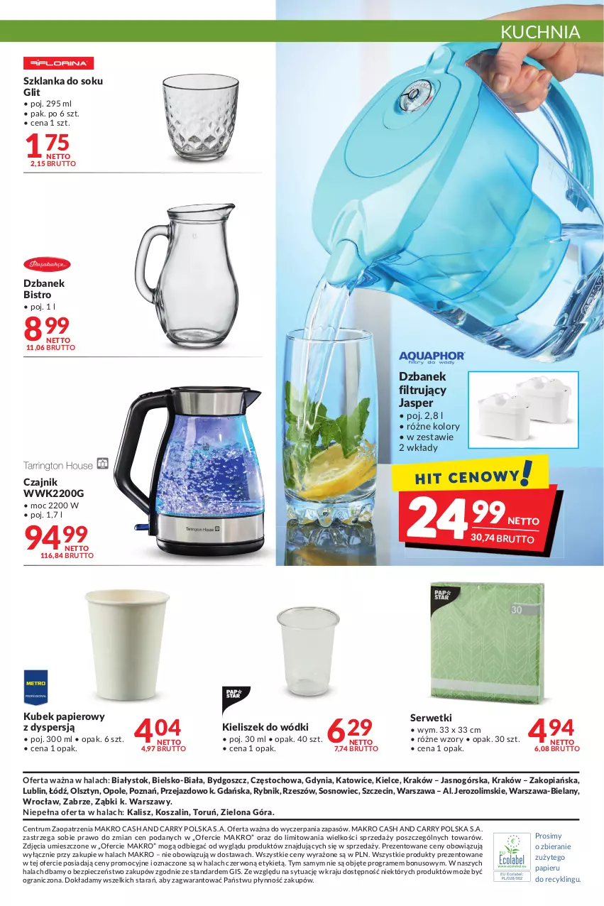 Gazetka promocyjna Makro - [Oferta promocyjna] Artykuły spożywcze i przemysłowe - ważna 27.12.2021 do 05.01.2022 - strona 27 - produkty: Czajnik, Dzbanek, Dzbanek filtrujący, Gra, K2, Kieliszek, Kosz, Kubek, Kubek papierowy, Kuchnia, Papier, Piec, Rum, Ser, Serwetki, Sok, Sos, Szal, Szklanka