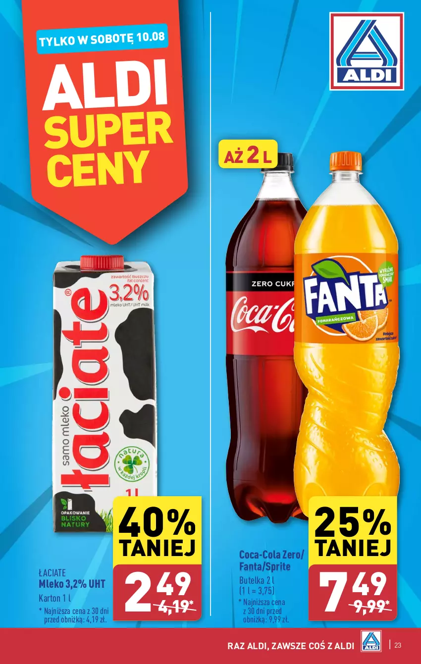 Gazetka promocyjna Aldi - Pełna oferta - ważna 05.08 do 10.08.2024 - strona 23 - produkty: Coca-Cola, Fa, Fanta, Mleko, Sprite