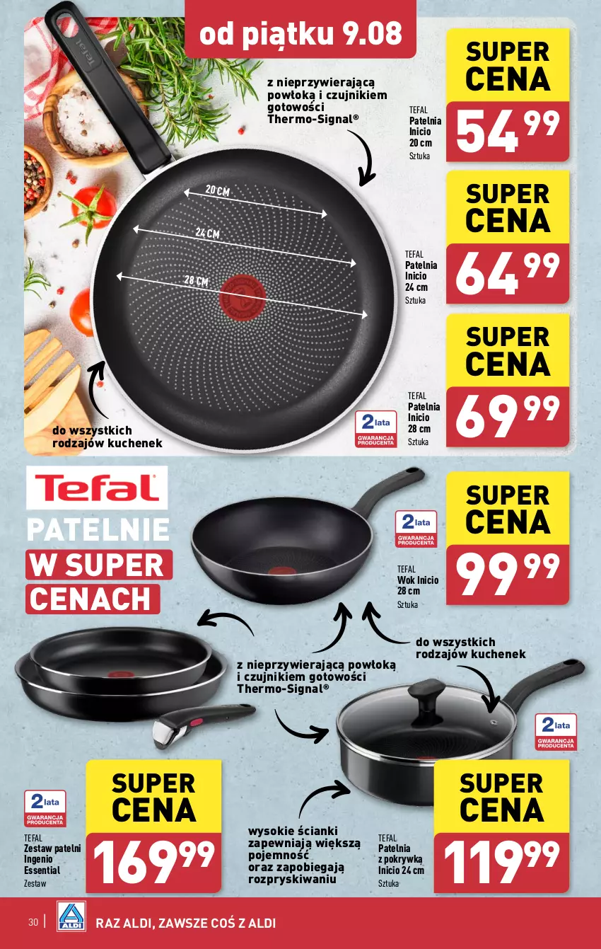 Gazetka promocyjna Aldi - Pełna oferta - ważna 05.08 do 10.08.2024 - strona 30 - produkty: Fa, Patelnia, Sok, Tefal