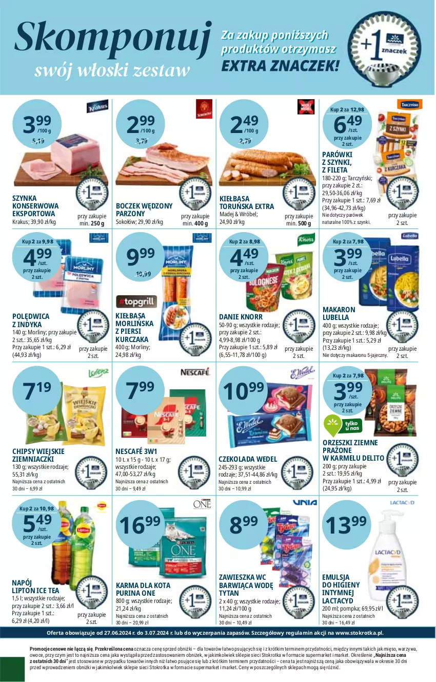 Gazetka promocyjna Stokrotka - Supermarket - ważna 27.06 do 03.07.2024 - strona 12 - produkty: HP, Makaron, Por, Ser, Sport, Szynka, Szynka konserwowa, Tytan