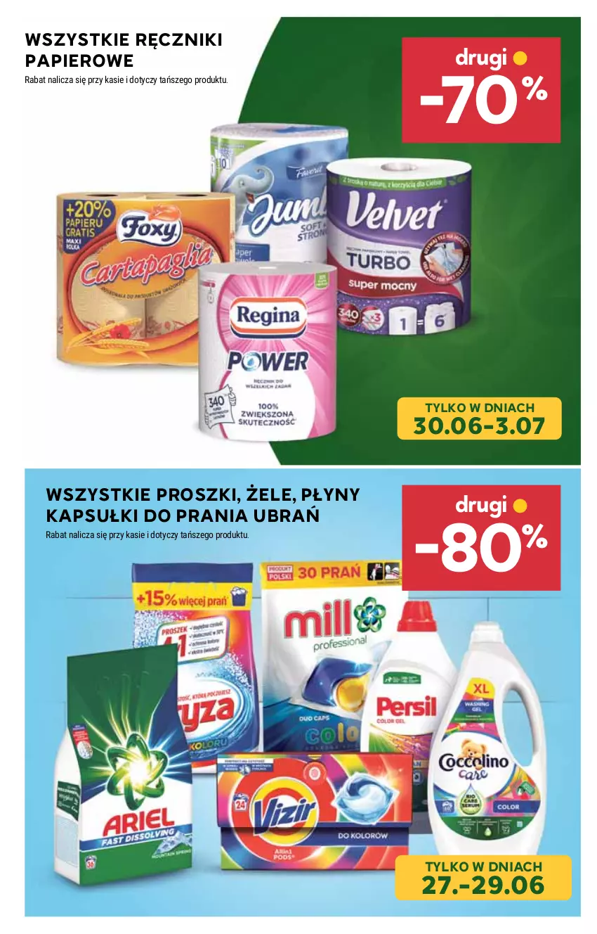 Gazetka promocyjna Stokrotka - Supermarket - ważna 27.06 do 03.07.2024 - strona 18 - produkty: Kapsułki do prania, Papier, Ręcznik, Ręczniki papierowe