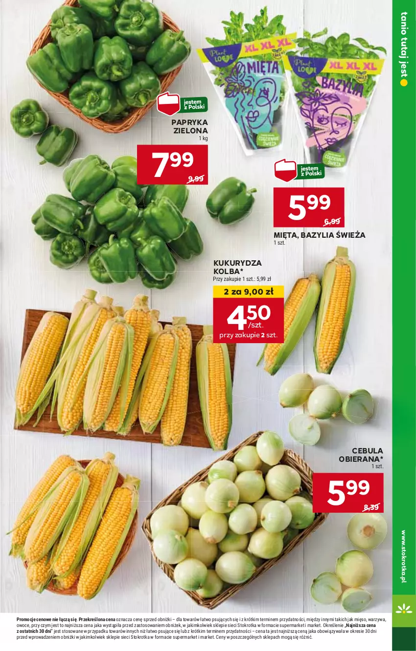 Gazetka promocyjna Stokrotka - Supermarket - ważna 27.06 do 03.07.2024 - strona 7 - produkty: Bazyl, Bazylia, Cebula, HP, Kukurydza, Mięta, Papryka