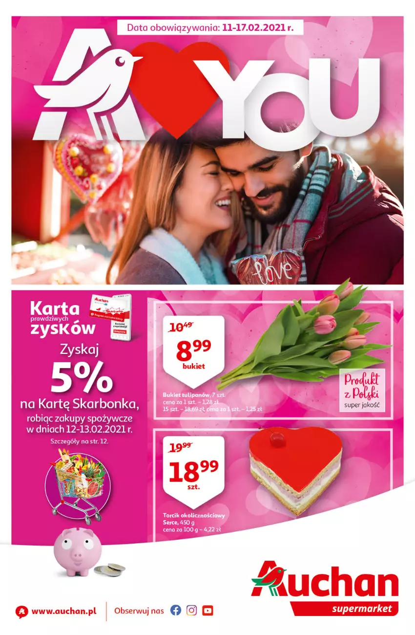 Gazetka promocyjna Auchan - I love you 2 supermarkety - ważna 11.02 do 17.02.2021 - strona 1