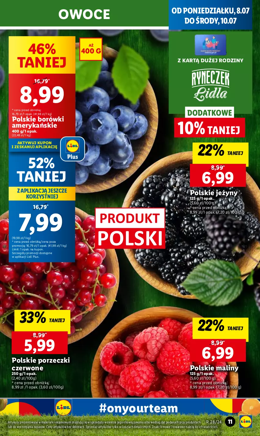 Gazetka promocyjna Lidl - GAZETKA - ważna 08.07 do 10.07.2024 - strona 13 - produkty: Chleb, Jeżyny, Maliny, Owoce, Por, Porzeczki czerwone, Ser